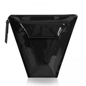 válltáska Vengru variálható táska paneltáska gem kistáska lakk fekete