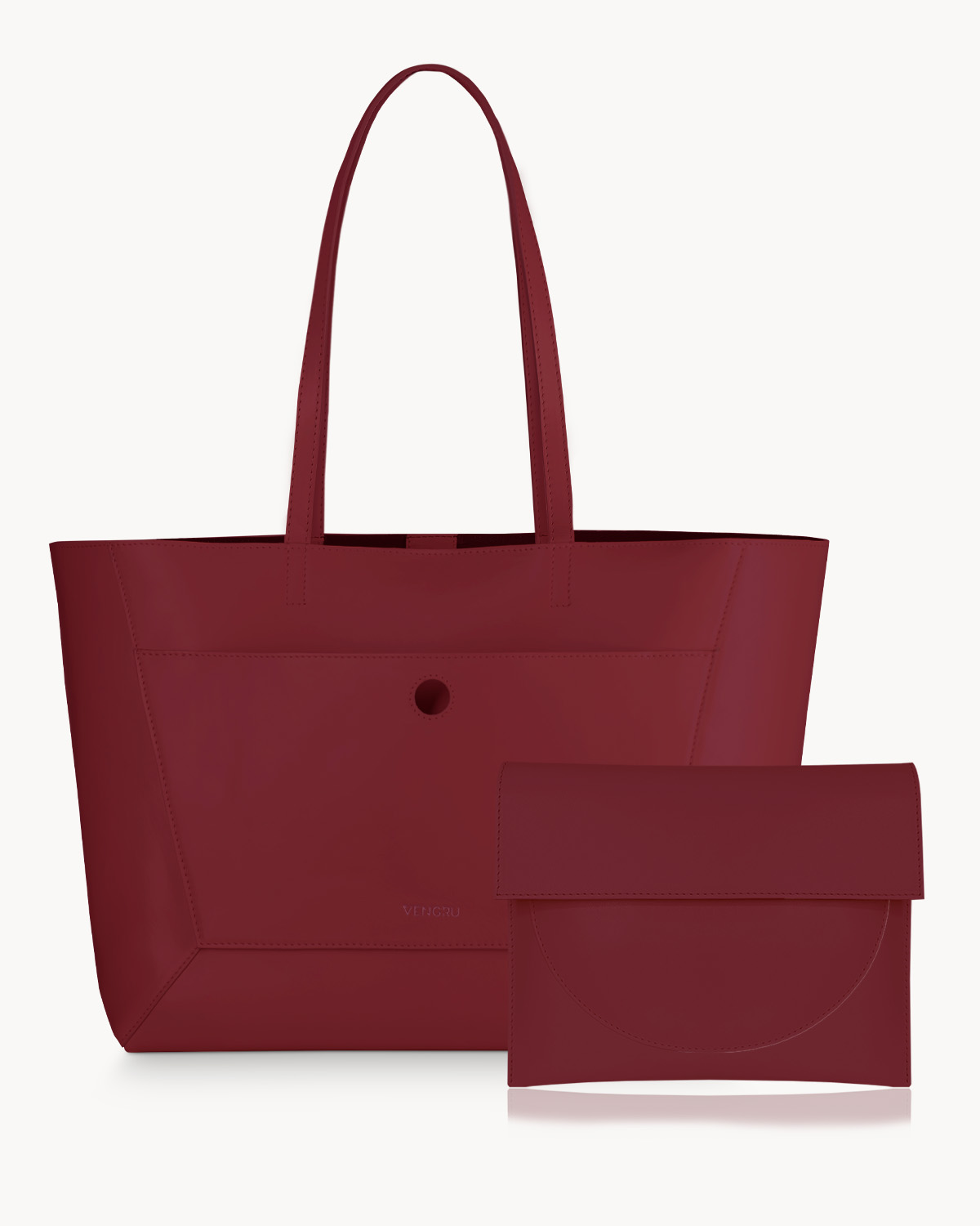 Női üzleti bőrtáska VNGR szett – Burgundi - Image 3