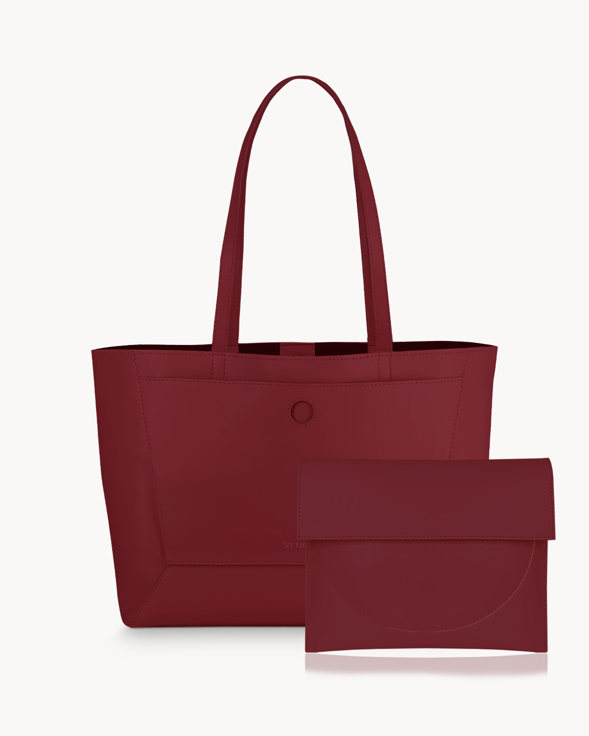 Női üzleti bőrtáska VNGR szett – Burgundi