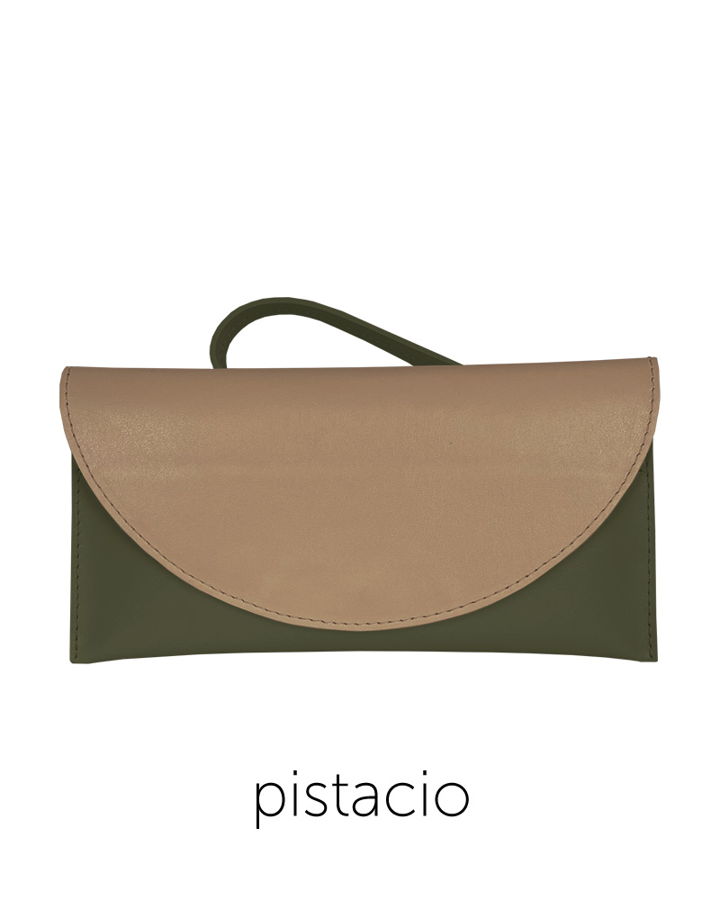 Bőr pénztárca - pistachio